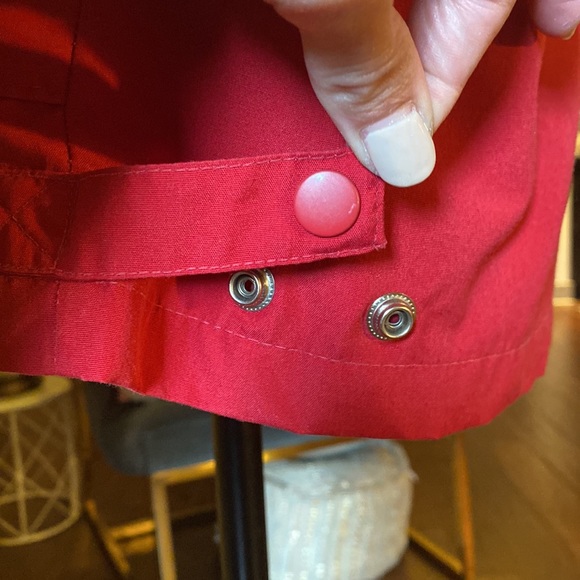 London Towne red jacket coat removable hood & removable quilted insert Small - Picture 16 of 17